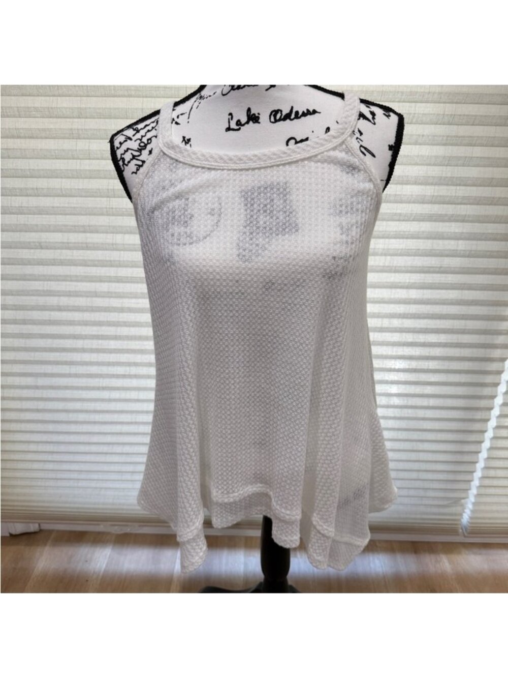 White Ribbed Sleeveless Women's Top